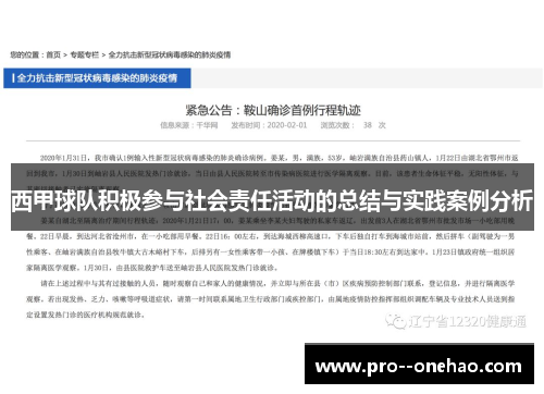 西甲球队积极参与社会责任活动的总结与实践案例分析